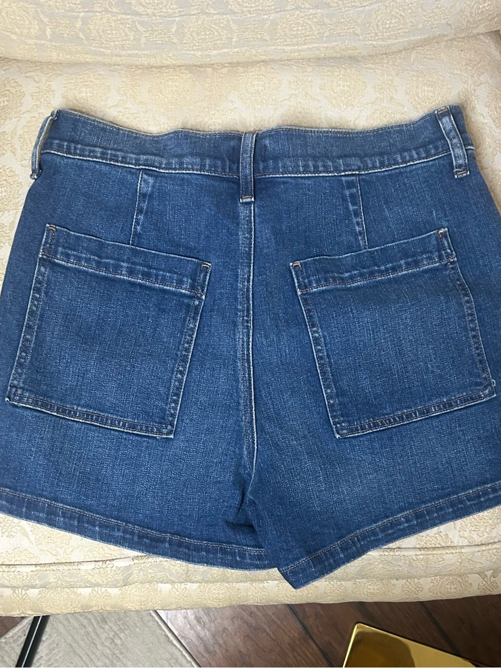 NWT J.Crew Factory High-Rise Utility Denim Shorts Blue Wash Minimalist Americana - Picture 2 of 10